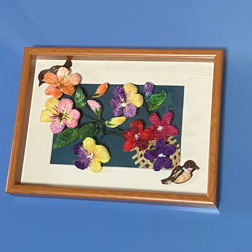 可憐なお花の額縁 三色すみれ フォトフレーム・写真立て あとりえ えみ