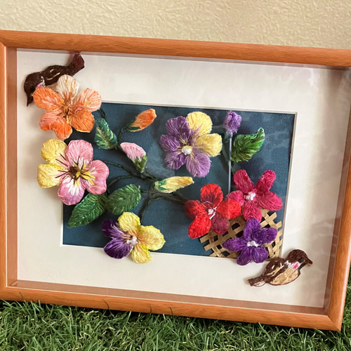 可憐なお花の額縁 三色すみれ フォトフレーム・写真立て あとりえ えみ