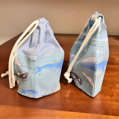 海のなかまランチ3点セット(アクアブルー) /お弁当袋/コップ袋