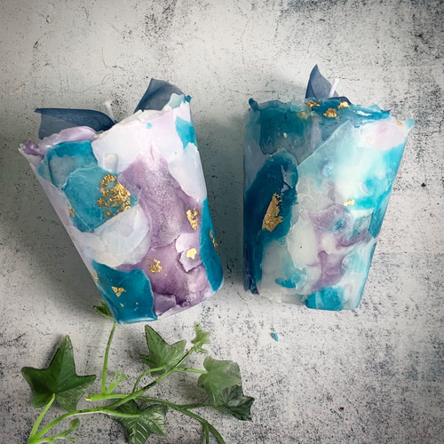 モザイクキャンドル 男前 ソイキャンドル マーブル大人キャンドル