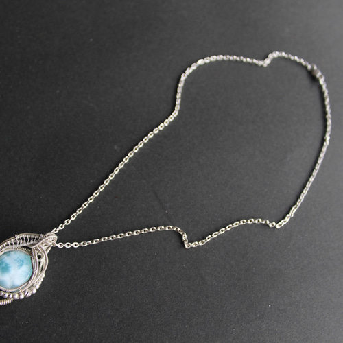 ラリマー シルバー925 ワイヤーラッピング ペンダント ペンダント