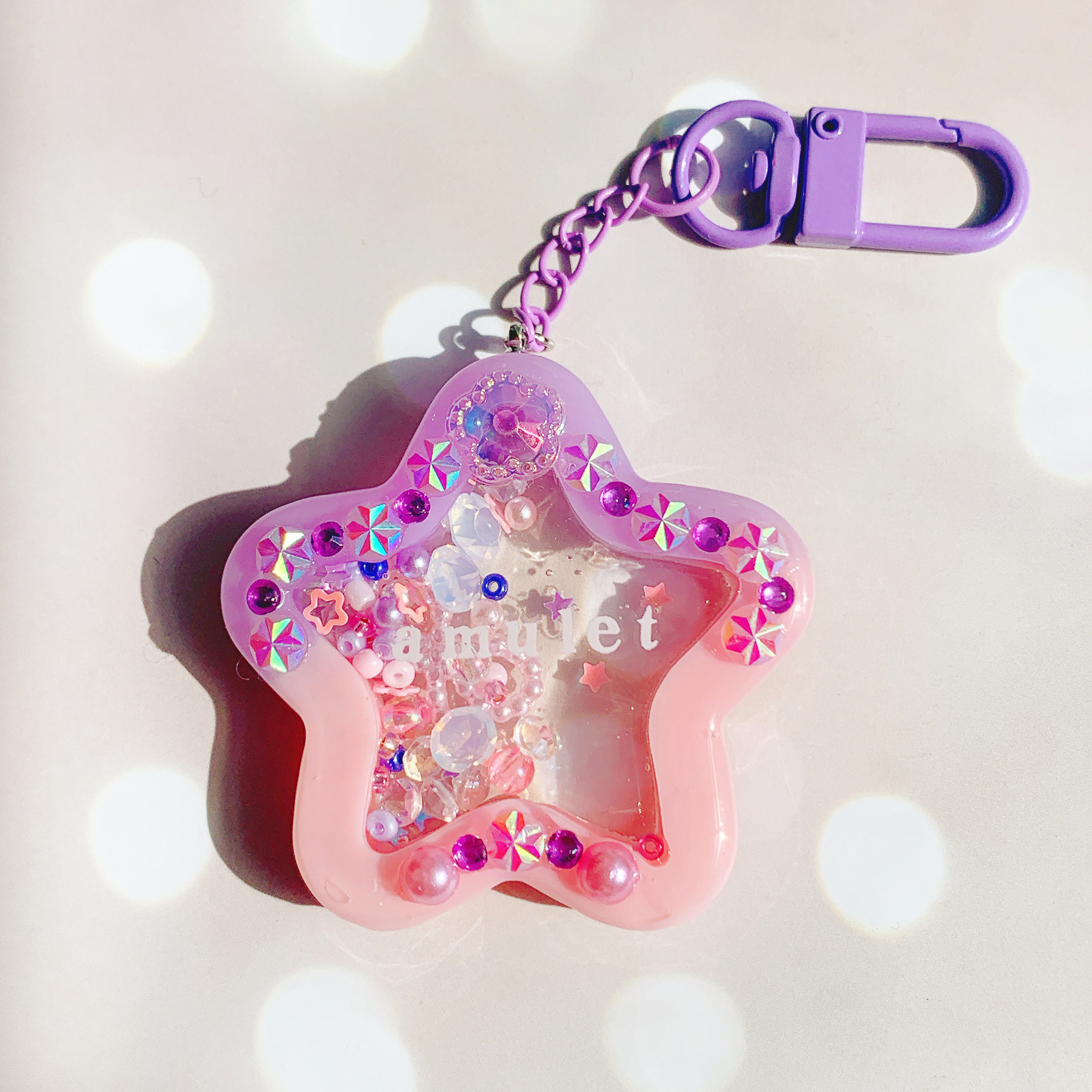 シャカシャカキーホルダー / スター ［amulet］ミルキーパープル