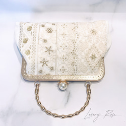 再販！！抜群の高級感♡大玉真珠のがま口〜春ホワイト魅惑の