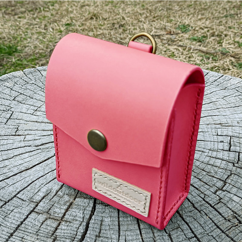 Dカン&ベルトループ付き 本革ポーチ ウェストポーチ タバコケース ヌメ