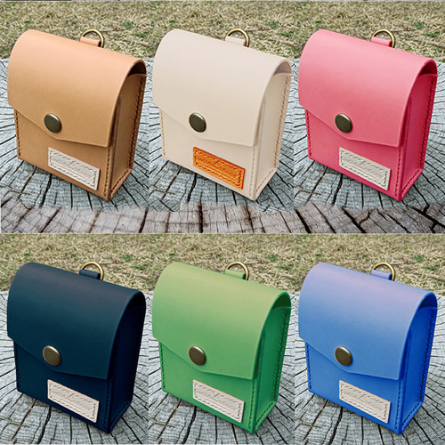 Dカン&ベルトループ付き 本革ポーチ ウェストポーチ タバコケース ヌメ