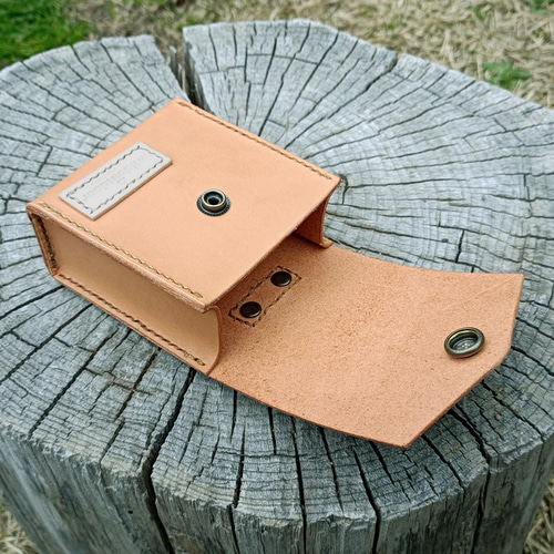 Dカン&ベルトループ付き 本革ポーチ ウェストポーチ タバコケース ヌメ