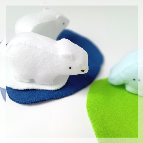 ZUS(ズス) フェルト ぬいぐるみ シロクマ しろくま ホッキョクグマ フェルト 動物 マスコット 小さい ぬいぐるみ