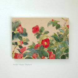 ブルーロータス 青い蓮 画家 小楠アキコ作品 額装サイズ20×20cm