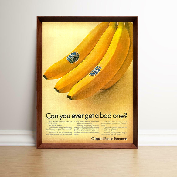 チキータ バナナ 1960年代 アメリカ ヴィンテージ 雑誌 広告 額付 ポスター 1枚目の画像