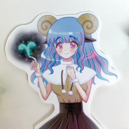 牡羊座ステッカーセット／シールまとめ売り/擬人化女の子/星座
