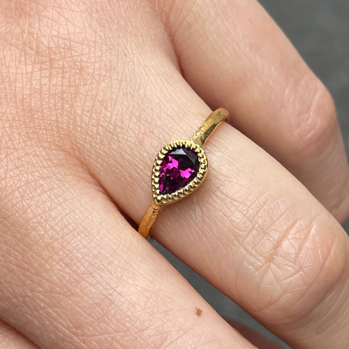 ロードライトガーネット 花のしずく 0.88ct シルバーSV925リング 指輪