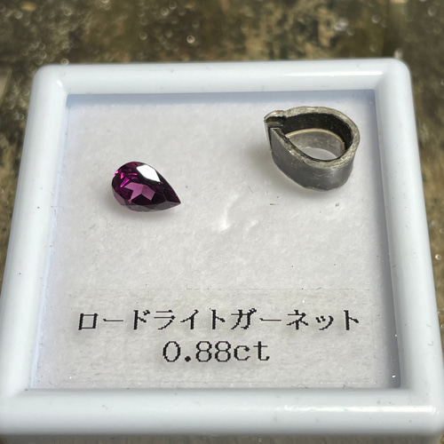 ロードライトガーネット 花のしずく 0.88ct シルバーSV925リング 指輪