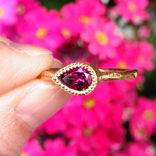 ロードライトガーネット 花のしずく 0.88ct シルバーSV925リング 指輪
