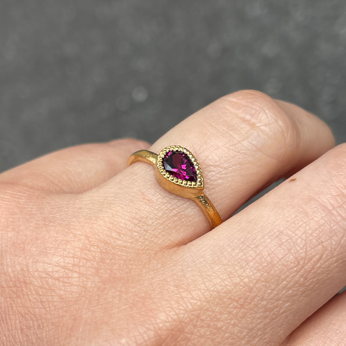 ロードライトガーネット 花のしずく 0.88ct シルバーSV925リング 指輪