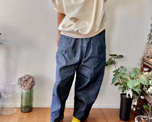 新品クレッシェントMサイズ デニムツイルキュロットパンツ 新品クレッシェントMサイズ デニムツイルキュロットパンツ