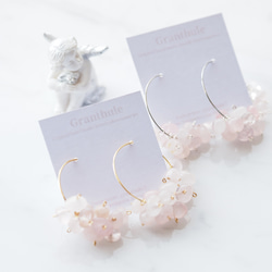 *ローズクォーツピアス Rose Quartz earring  P0262 8枚目の画像