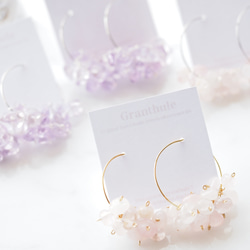 *ローズクォーツピアス Rose Quartz earring  P0262 6枚目の画像