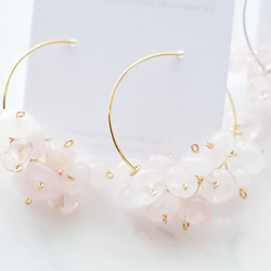 *ローズクォーツピアス Rose Quartz earring  P0262 1枚目の画像