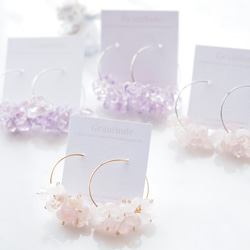 *ローズクォーツピアス Rose Quartz earring  P0262 4枚目の画像