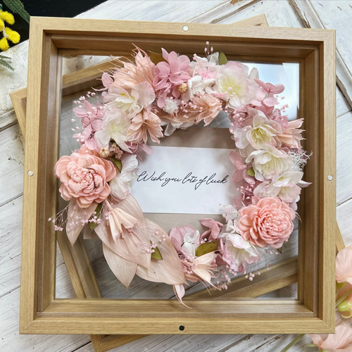 ガラスフレームin桜カラーリース フォトフレーム・写真立て ortensia