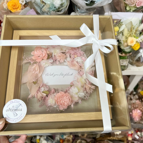 ガラスフレームin桜カラーリース フォトフレーム・写真立て ortensia