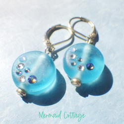 Ocean glass earrings 1枚目の画像