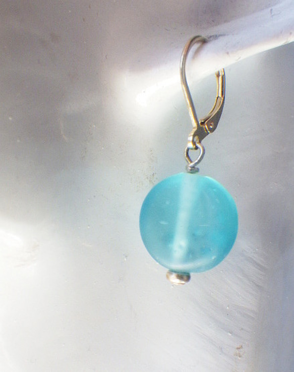 Ocean glass earrings 14枚目の画像