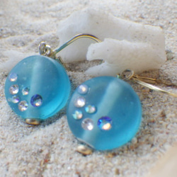 Ocean glass earrings 2枚目の画像