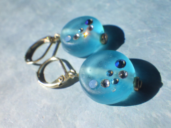 Ocean glass earrings 9枚目の画像