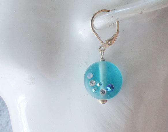 Ocean glass earrings 12枚目の画像