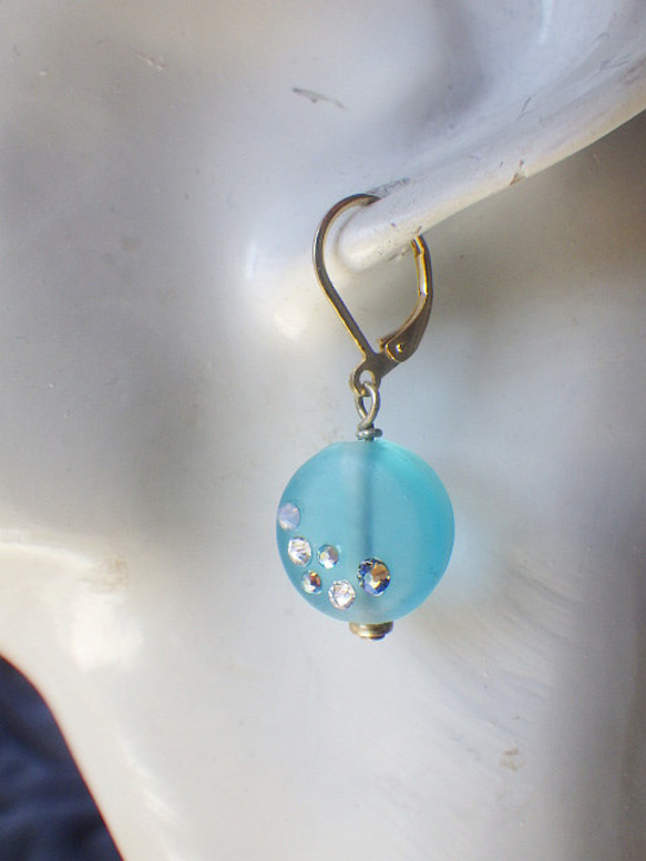 Ocean glass earrings 10枚目の画像