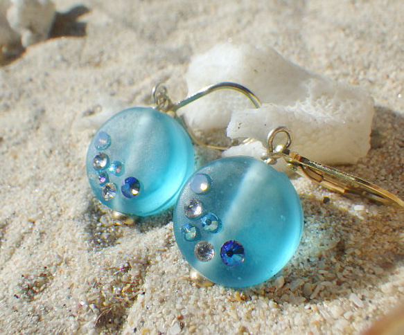 Ocean glass earrings 16枚目の画像