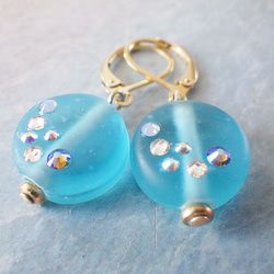 Ocean glass earrings 8枚目の画像