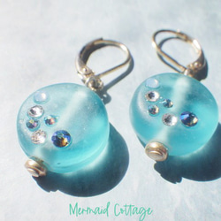 Ocean glass earrings 4枚目の画像