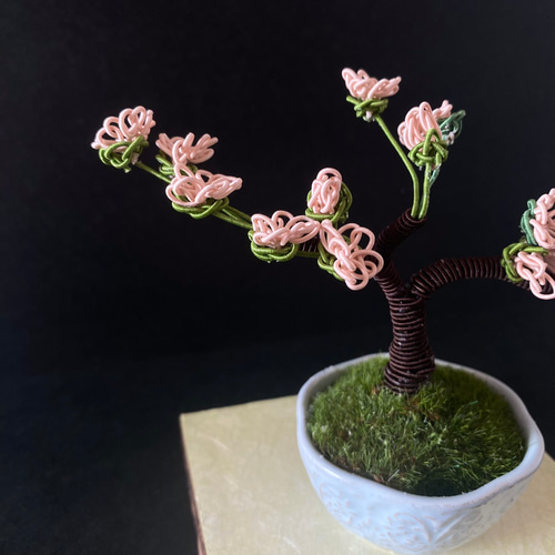 桜の工芸盆栽インテリア装飾 約50cm