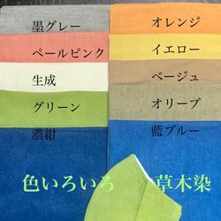 染工房のマスクカバー(内付外付どちらでも)草木染色いろいろ♪裏地も選べる(夏マスク対応) 7枚目の画像