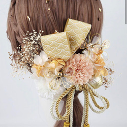 和装髪飾り　結婚式　卒業式　成人式　七五三　髪飾り ゴールド　高級感　金箔3/10 2枚目の画像