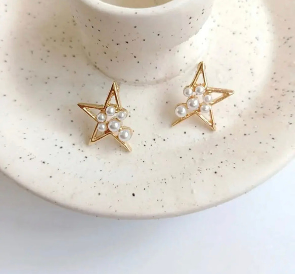 星 パール ★ 大人 上品 ✳︎ ピアス / イヤリング 3枚目の画像