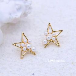 星 パール ★ 大人 上品 ✳︎ ピアス / イヤリング 1枚目の画像