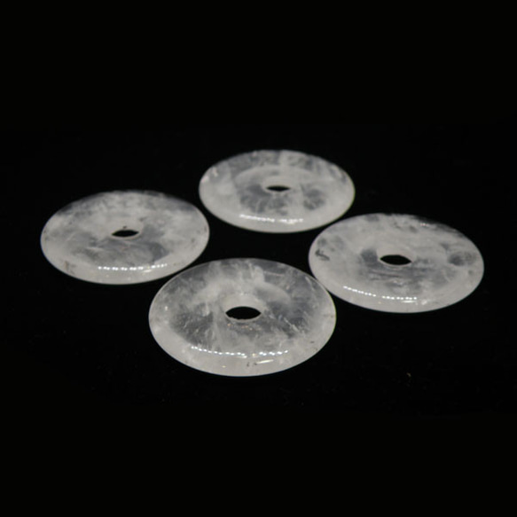 天然石材零件豌豆盤水晶石英水晶甜甜圈形狀 ti-p-disk-49 約 40 毫米 第6張的照片