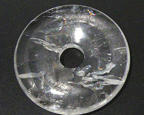 ドーナツ型 天然石　せきえい　水晶 天然石パーツ ピーディスク クリスタルクォーツ水晶 ドーナツ型