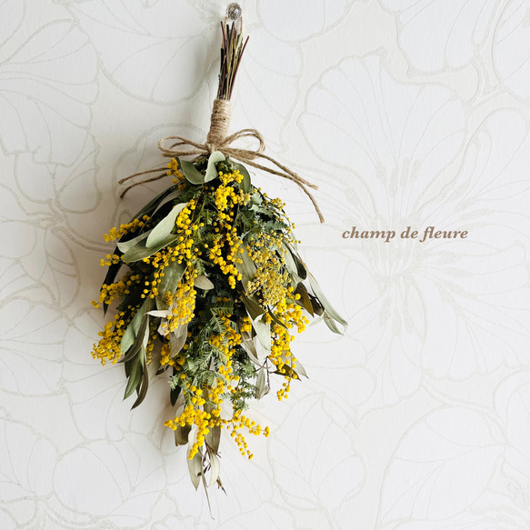 ミモザのスワッグ（細葉） スワッグ 花工房 champ de fleure
