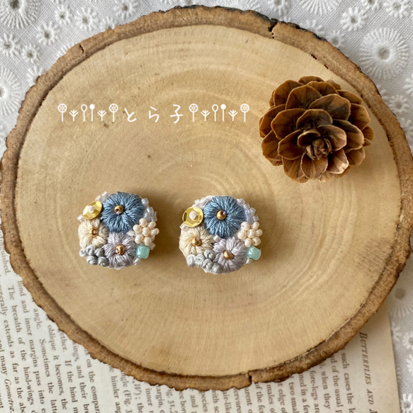 アクセサリー♪刺繍イヤリング♪ 3枚目の画像