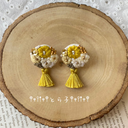 アクセサリー♪刺繍ピアス♪ 1枚目の画像