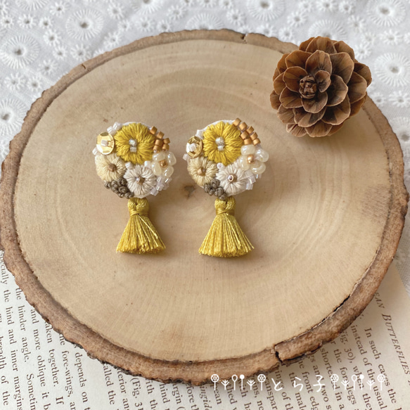 アクセサリー♪刺繍ピアス♪ 3枚目の画像