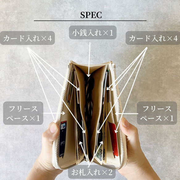 長財布 本革 大容量 クロコ型押し 薄い l字ファスナー ミニ 財布 ガバッと開く 小銭入れ コンパクト 長財布 小さい 10枚目の画像