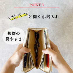 長財布 本革 大容量 クロコ型押し 薄い l字ファスナー ミニ 財布 ガバッと開く 小銭入れ コンパクト 長財布 小さい 4枚目の画像