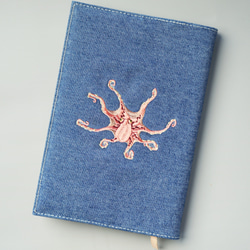 【 四六版 サイズ】ワンポイント刺繍 ブックカバー 日本製 6枚目の画像