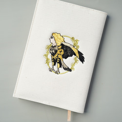 【 四六版 サイズ】ワンポイント刺繍 ブックカバー 日本製 4枚目の画像