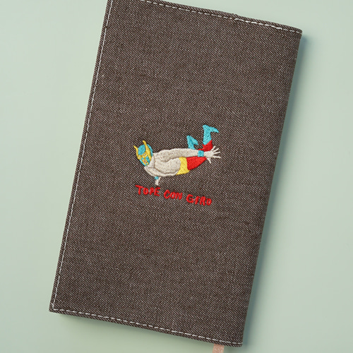 新書サイズ】ワンポイント刺繍 ブックカバー 日本製 ブック